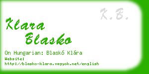 klara blasko business card